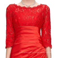 Grace Karin Elegant Long Sleeve Lace Evening Dresses Vermelho CL4524-2
